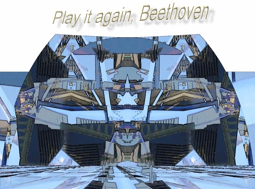 Digitale Festspielhausarbeit mit der Aufschrift Play it again, Beethoven