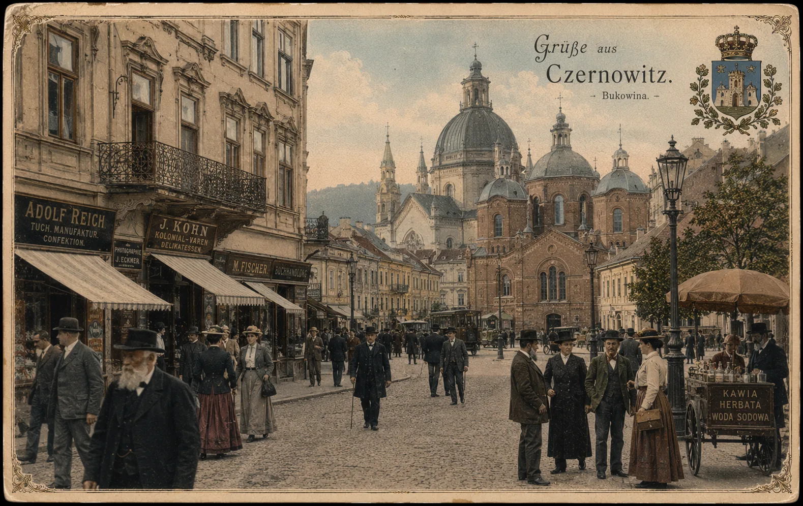 Historisch imaginierter Ringplatz in Czernowitz